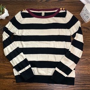👑4 for $25👑 EUC striped sweater w/ maroon detail